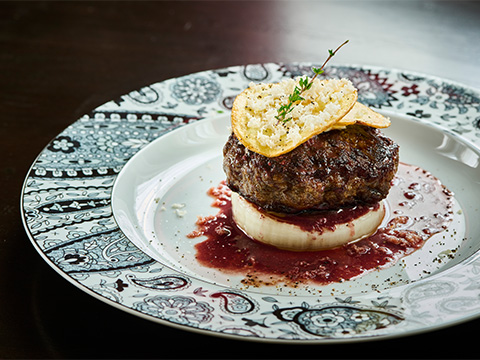 蝦夷鹿肉のハンバーグ